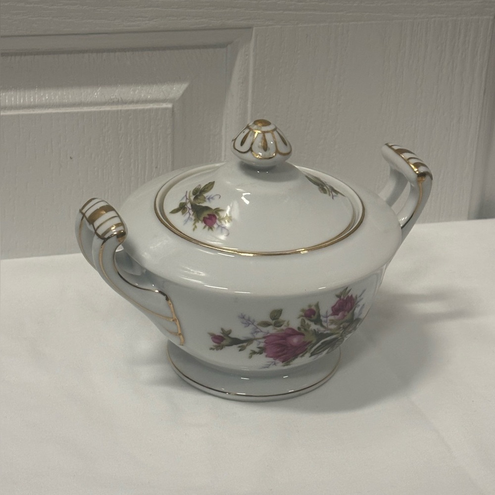 Sone China Elegant Floral Porcelain Sugar Bowl